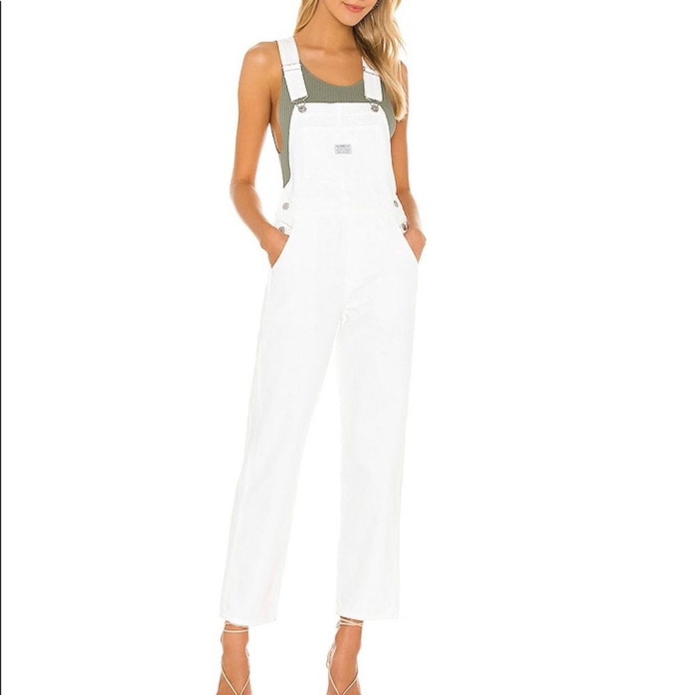 Levi’s vintage overalls in white lie